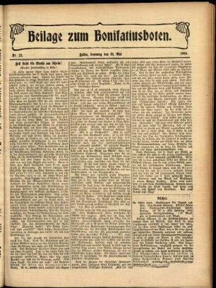 Zweite Ausgabe vom Sonntag, den 31. Mai 1908.