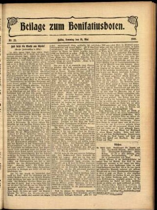 Zweite Ausgabe vom Sonntag, den 31. Mai 1908.