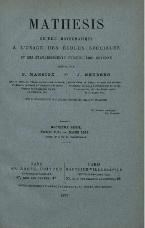 TOME VII. - MARS 1897.