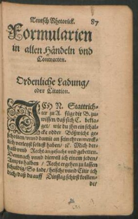 Formularien in allen Händeln und Contracten.