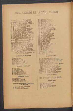 Obras publicadas por "La Novela Ilustrada"