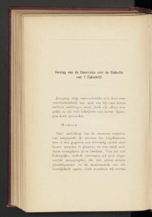 Verslag van de Commissie voor de Redactie van 't Tijdschrift