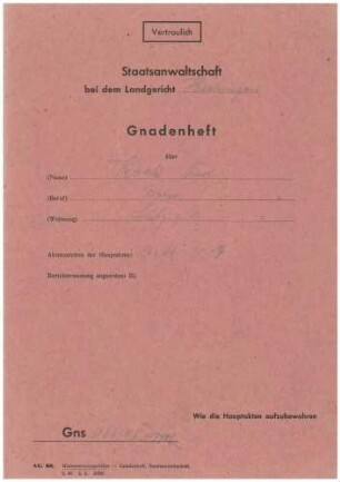 Wagner, Georg, Oberpostinspektor, Sulz: Gnadenheft Karl Keck Gns 136/48