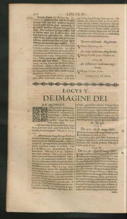 Locus V. De Imagine Dei.
