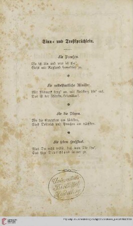 Sinn= und Trostsprüchlein