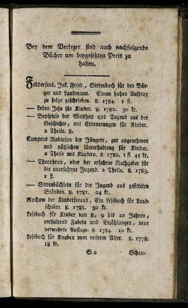 Bey dem Verleger sind auch nachfolgende Bücher ...