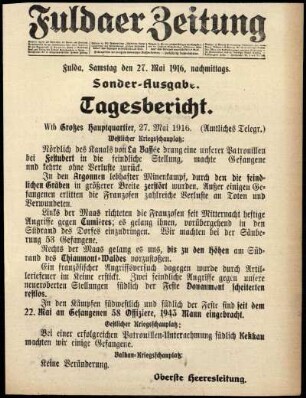 Ausgabe vom Samstag, den 27. Mai 1916.