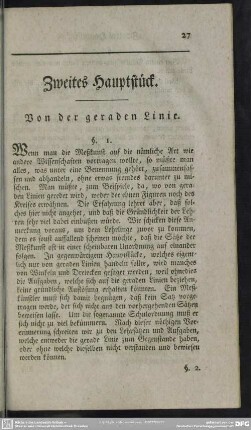 Zweites Hauptstück. Von der geraden Linie