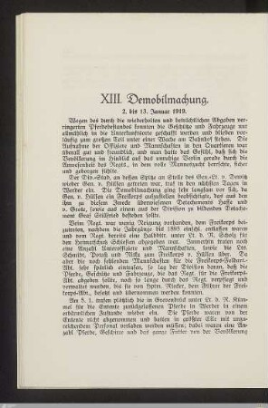 XIII. Demobilmachung
