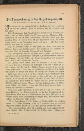 ¬Die¬ Tagesordnung in der Erziehungsanstalt