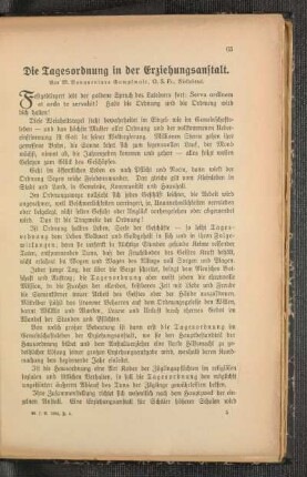 ¬Die¬ Tagesordnung in der Erziehungsanstalt
