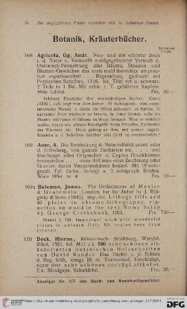Botanik, Kräuterbücher (Nr. 168 - 266)