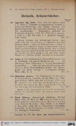 Botanik, Kräuterbücher (Nr. 168 - 266)
