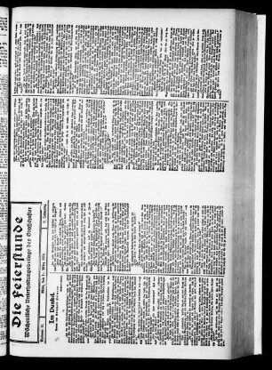 Die Feierstunde. 1919-1939
