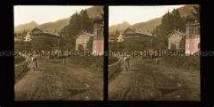 Landstraße und Häuser von Altschmecks