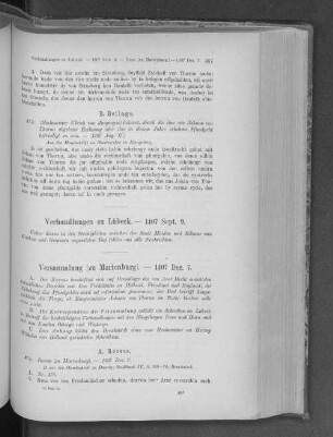 Versammlung [zu Marienburg]. - 1407 Dez. 7.