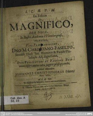 Ex ethicis de magnifico