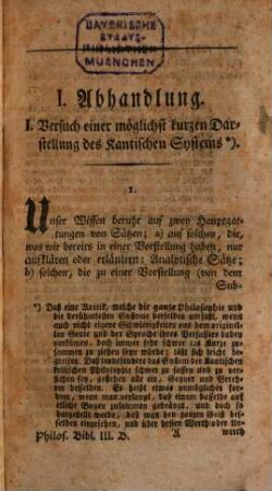 Philosophische Bibliothek. 3. 1790