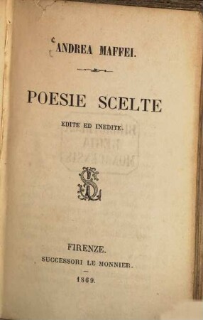 Poesie scelte : Edite ed inedite