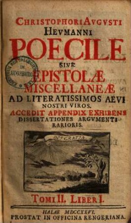 Poecile sive epistolae miscellaneae ad literatissimos aevi nostri viros, 2