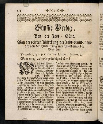 134-135, Vae nobis, quia peccavimus! ...; Austheilung