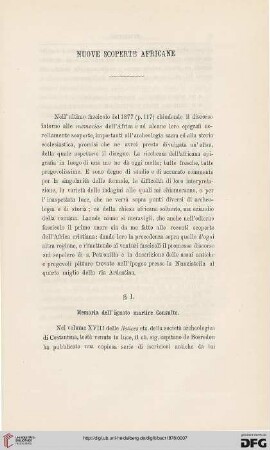 3.Ser.3.1878: Nuove scoperte africane