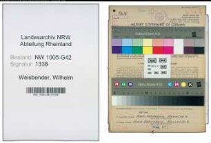 Entnazifizierung Wilhelm Weisbender , geb. 29.01.1897 (Friseur)