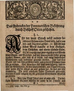 Die Andencken der Pommerischen Bekehrung durch Bischoff Otto von Bamberg anno 1124 verrichtet