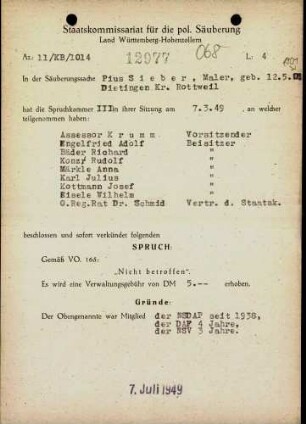 Sieber, Pius