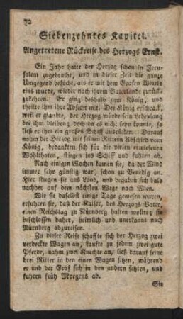 Siebenzehntes Kapitel. Angetretene Rückreise des Herzogs Ernst.