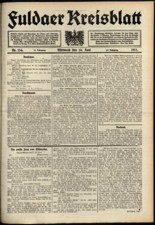 Ausgabe vom Mittwoch, den 14. Juni 1911.