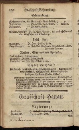 Grafschaft Hanau.