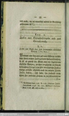 Kap. 4. Zucker aus Getraidestängeln und aus Getraidemalz