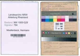 Entnazifizierung Hermann Moellenbeck , geb. 25.08.1889 (Bahnsekretaer)