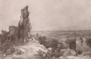 Alt-Dahn Ruine, Aquarell von Th. Verhas