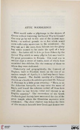 Attic Wanderings
