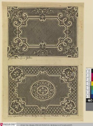 Imperialle de Liet en Gallons; [Zwei Entwürfe zur Deckengestaltung eines königlichen Bettes]