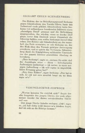 Verunglückter Zuspruch