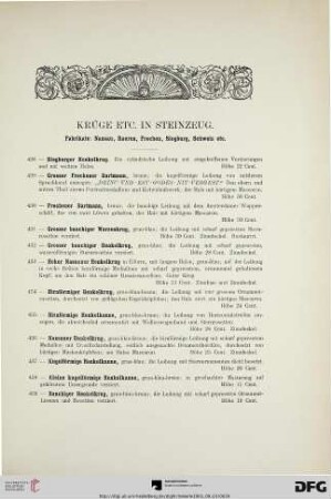 Krüge etc. in Steinzeug (Nr. 428-499)