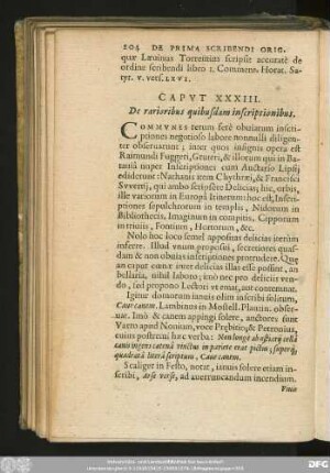 Caput XXXIII. De rarioribus quibusdam inscriptionibus.