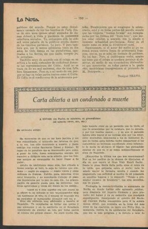 Carta abierta a un condenado a muerte