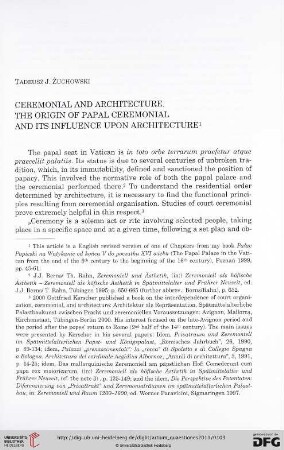 22: Ceremonial and architecture : the origin of papal ceremonial and its influence upon architecture