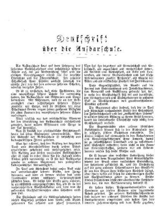 Denkschrift über die Aufbauschule