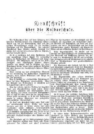 Denkschrift über die Aufbauschule