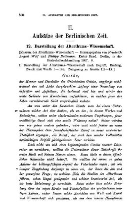 12. Darstellung der Alterthums-Wissenschaft