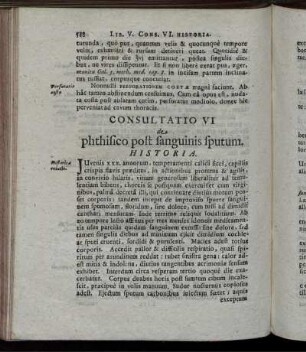Consultatio VI de phthisico post sanguinis sputum