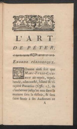 Exorde Périodique.