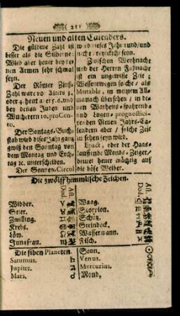 Die zwölff himmlische Zeichen.