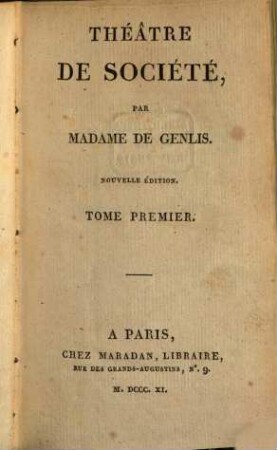 Théâtre de Société, 1