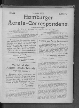8.1905: Hamburger Ärzte-Correspondenz : Zeitschr. für d. Veröff. d. ärztl. Standesvereine Hamburgs u. d. Altonaer Ärztlichen Vereins